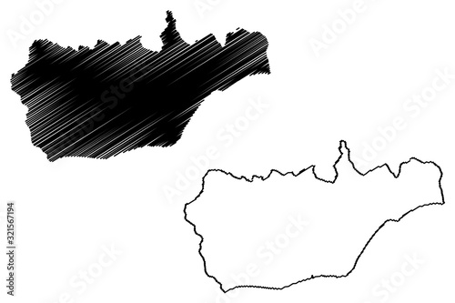 Viqueque Municipality (Municipalities of East Timor, Democratic Republic of Timor-Leste, island) map vector illustration, scribble sketch Viqueque map