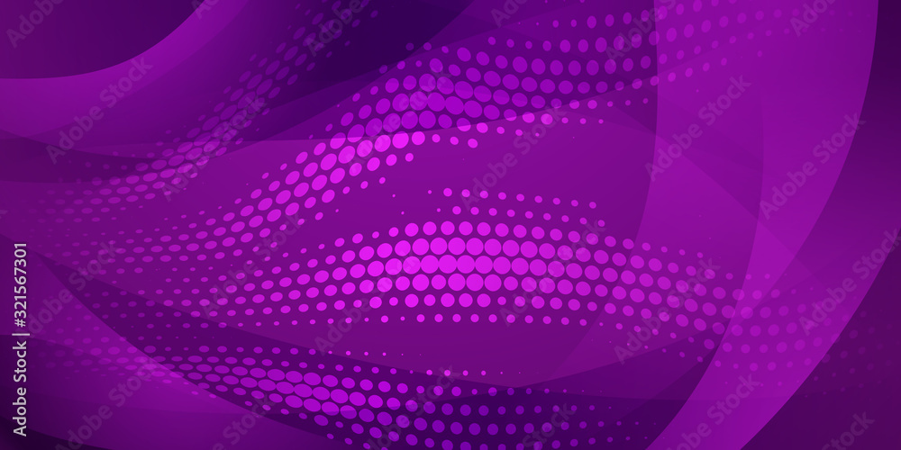 Abstract background made of halftone dots and curved lines in purple colors Abstract background made of halftone dots and curved lines in purple colors