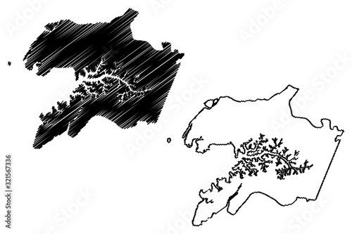 Bilde på lerret Quinara Region (Republic of Guinea-Bissau, Regions of Guinea Bissau) map vector
