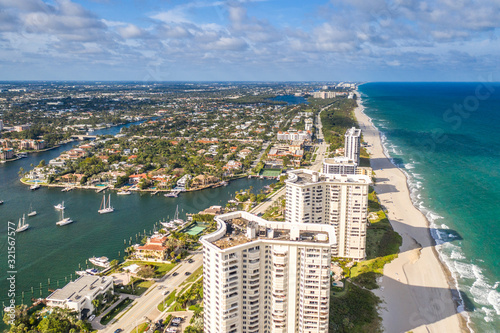 Aerial of Lake Boca Raton Florida 
