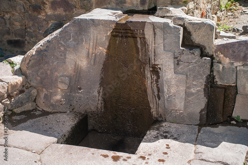 Bath of the Princess in Ollantaytambo Inca Ruins photo