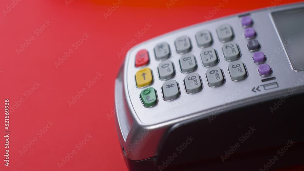 gray terminal in the store the girl dials the password gray terminal in the store the girl dials the password