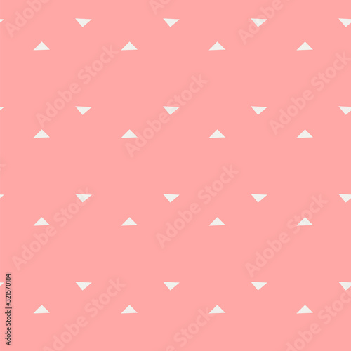 Seamless pattern of triangles floating on a pink background