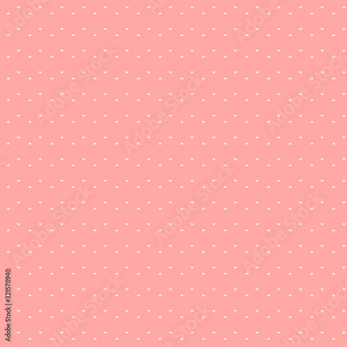 Seamless pattern of small triangles floating on a pink background