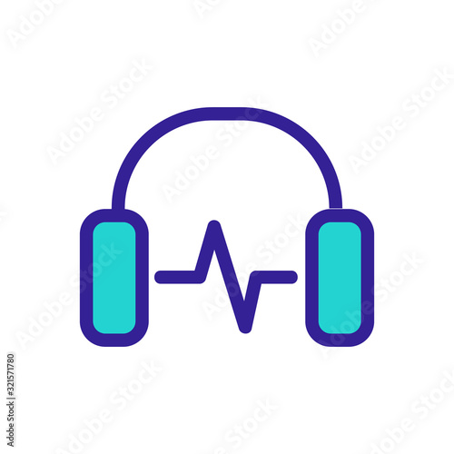 Headphones music icon vector. Thin line sign. Isolated contour symbol illustration