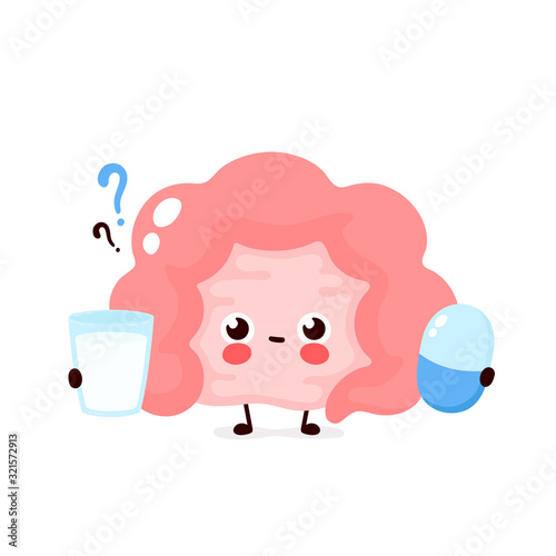 Cute Intestine choosing between probiotics