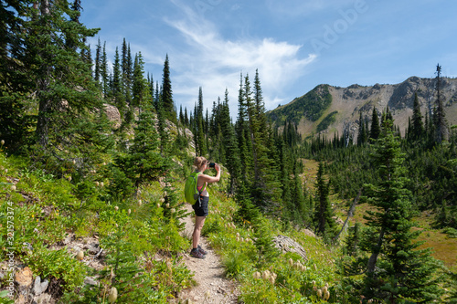 hiking in the mountains