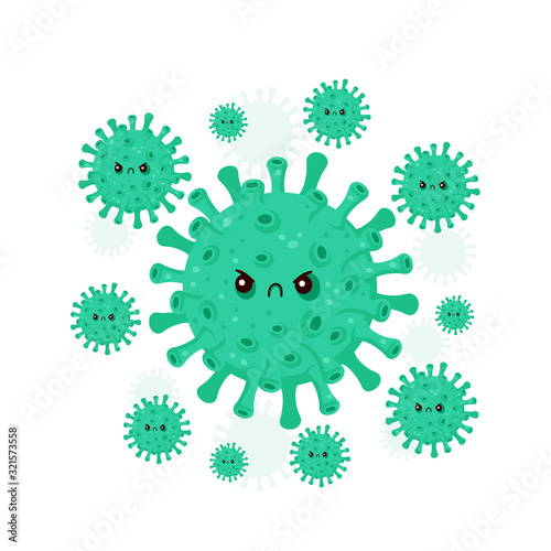 Angry bad coronavirus infection,micro bacteria