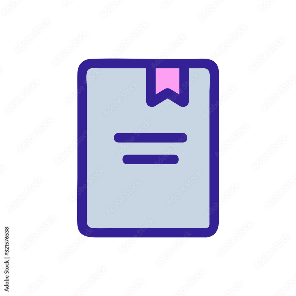 booklet flyer icon vector. Thin line sign. Isolated contour symbol illustration booklet flyer icon vector. Thin line sign. Isolated contour symbol illustration