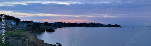 Sunset at seaside in Brittany France