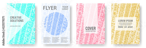Cover page design templates set.