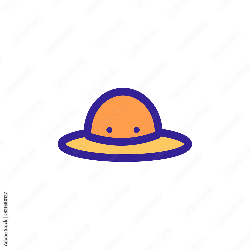 Jungle hat icon vector. Thin line sign. Isolated contour symbol illustration Jungle hat icon vector. Thin line sign. Isolated contour symbol illustration