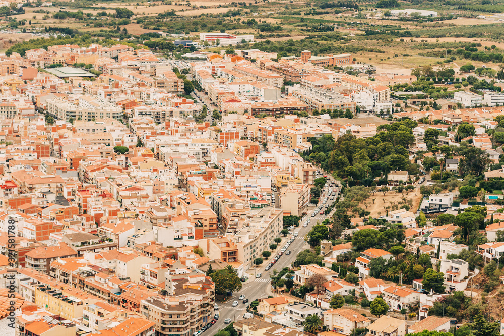 Top view of Roses town, Girona, Costa Brava, Spain
