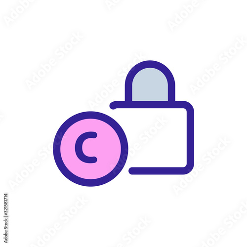 intellectual property icon vector. Thin line sign. Isolated contour symbol illustration