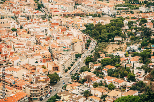 Top view of Roses town, Girona, Costa Brava, Spain
