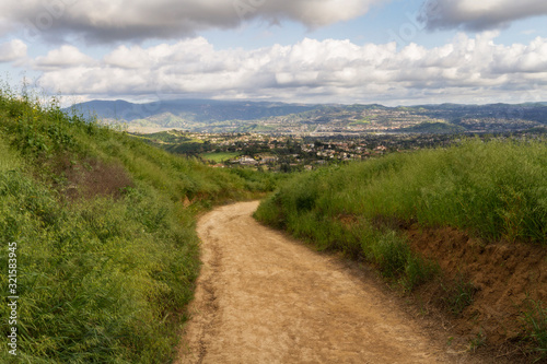 Hiking downhill at Chino Hills State Park, California
