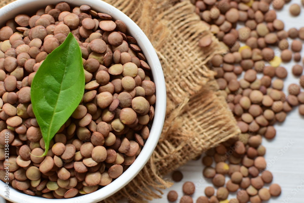 Very colorful natural lentil grains