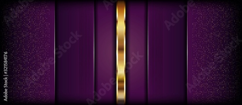 Luxurious abstract dark purple background with golden glitter