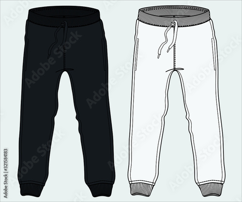 sportswear design template, sweatpant, jogging trousers