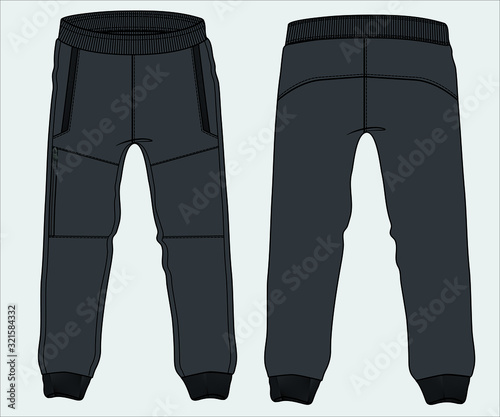 sportswear design template, sweatpant, jogging trousers