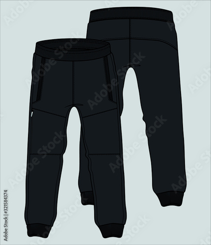 sportswear design template, sweatpant, jogging trousers