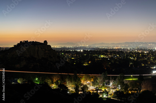 Morning view of traffic on Topanga Canyon Blve near Stoney Point Park and in Los Angeles, California.