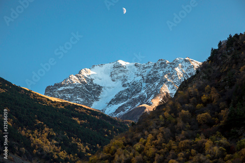 Mountain landscape. A beautiful panorama on high mountains. Nature of the North Caucasus