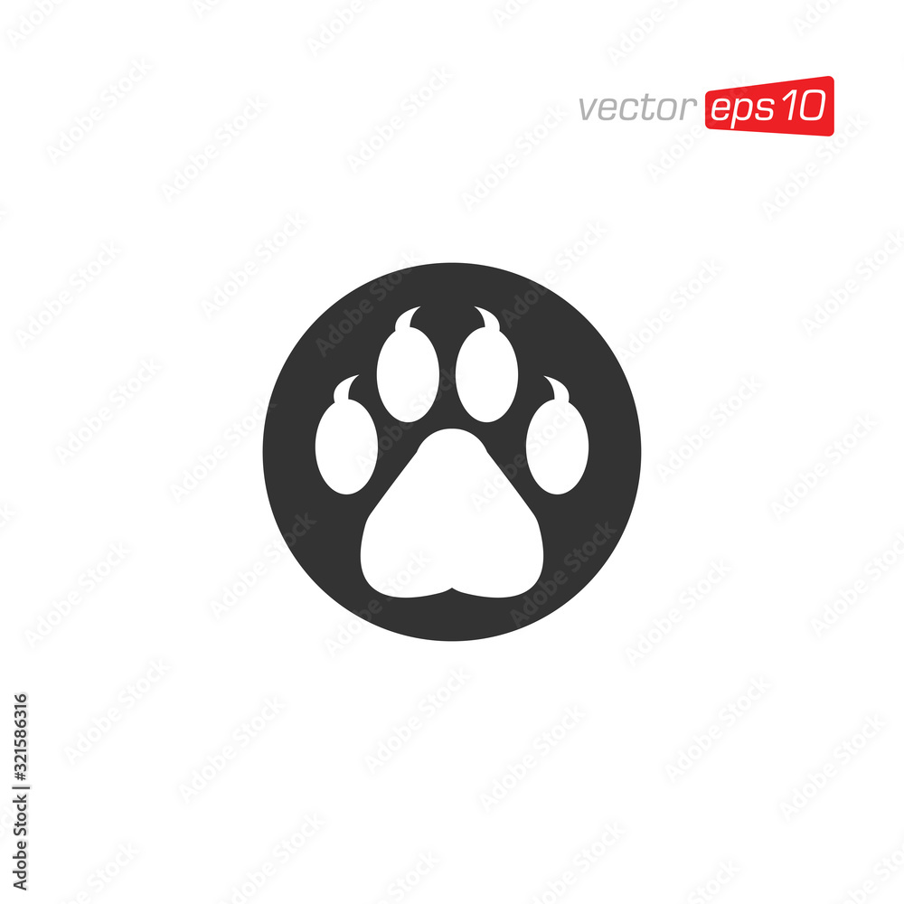Fototapeta premium Paw animal Icon Design Vector