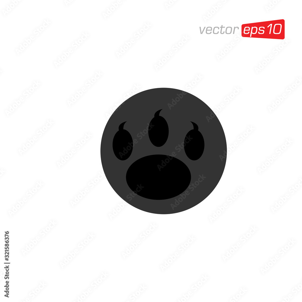 Paw animal Icon Design Vector