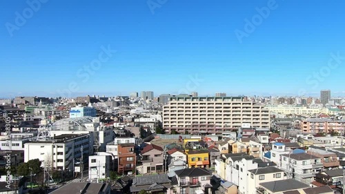 Japan city landscape. Residential area in Tokyo.