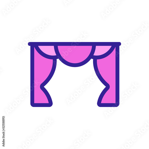 curtain icon vector. Thin line sign. Isolated contour symbol illustration