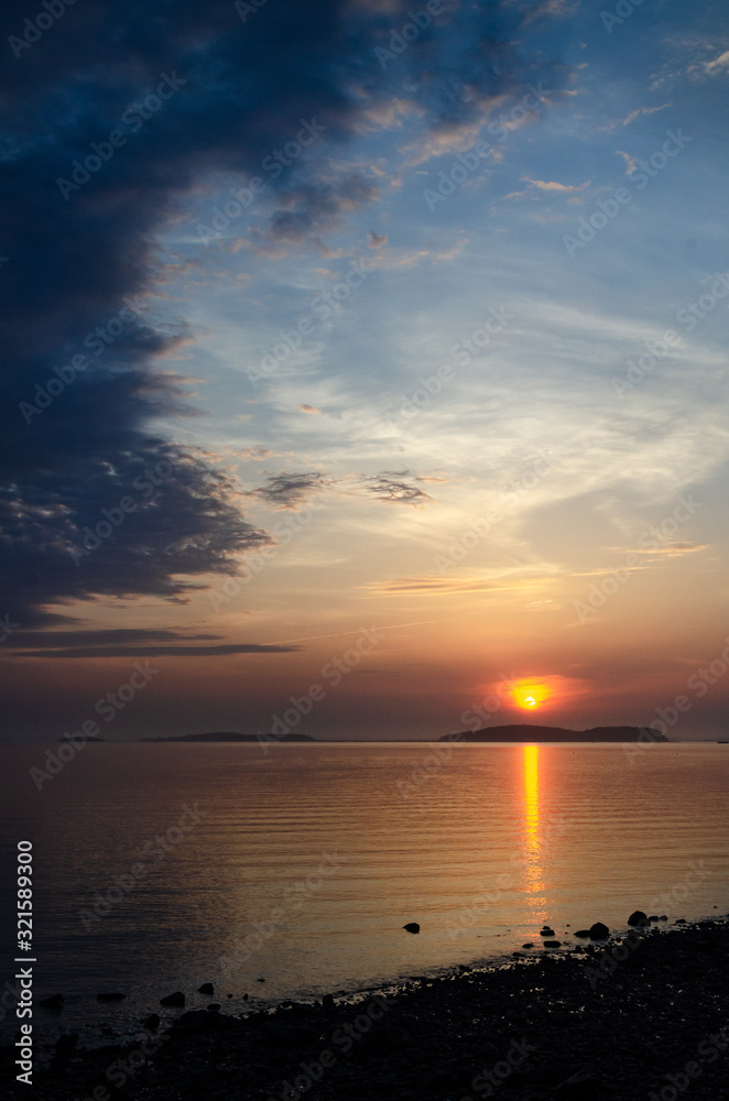 Sunset over Peddock's Island, Hull, Massachusetts