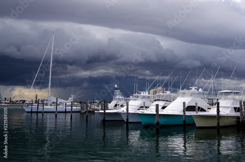 Approaching storm at marina