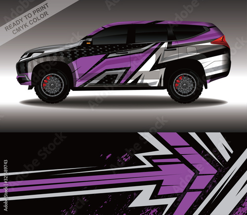 Car wrap decal design vector  custom livery race rally car vehicle sticker and tinting.