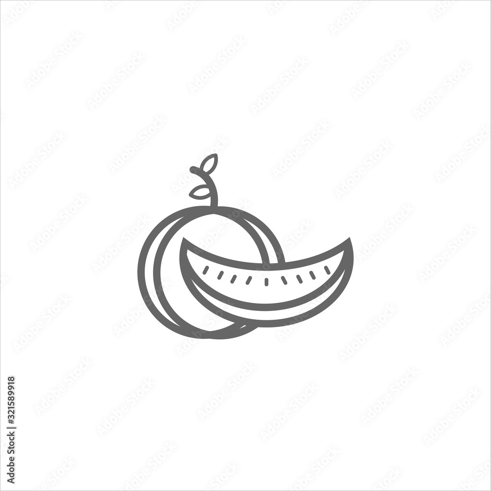 watermelon icon outline style eps 10
