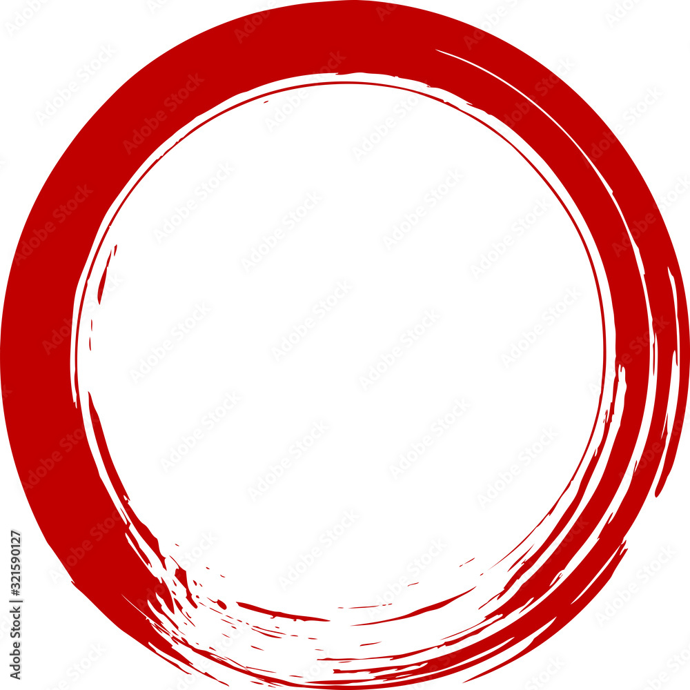 丸 円 赤 筆文字 Stock Vector Adobe Stock