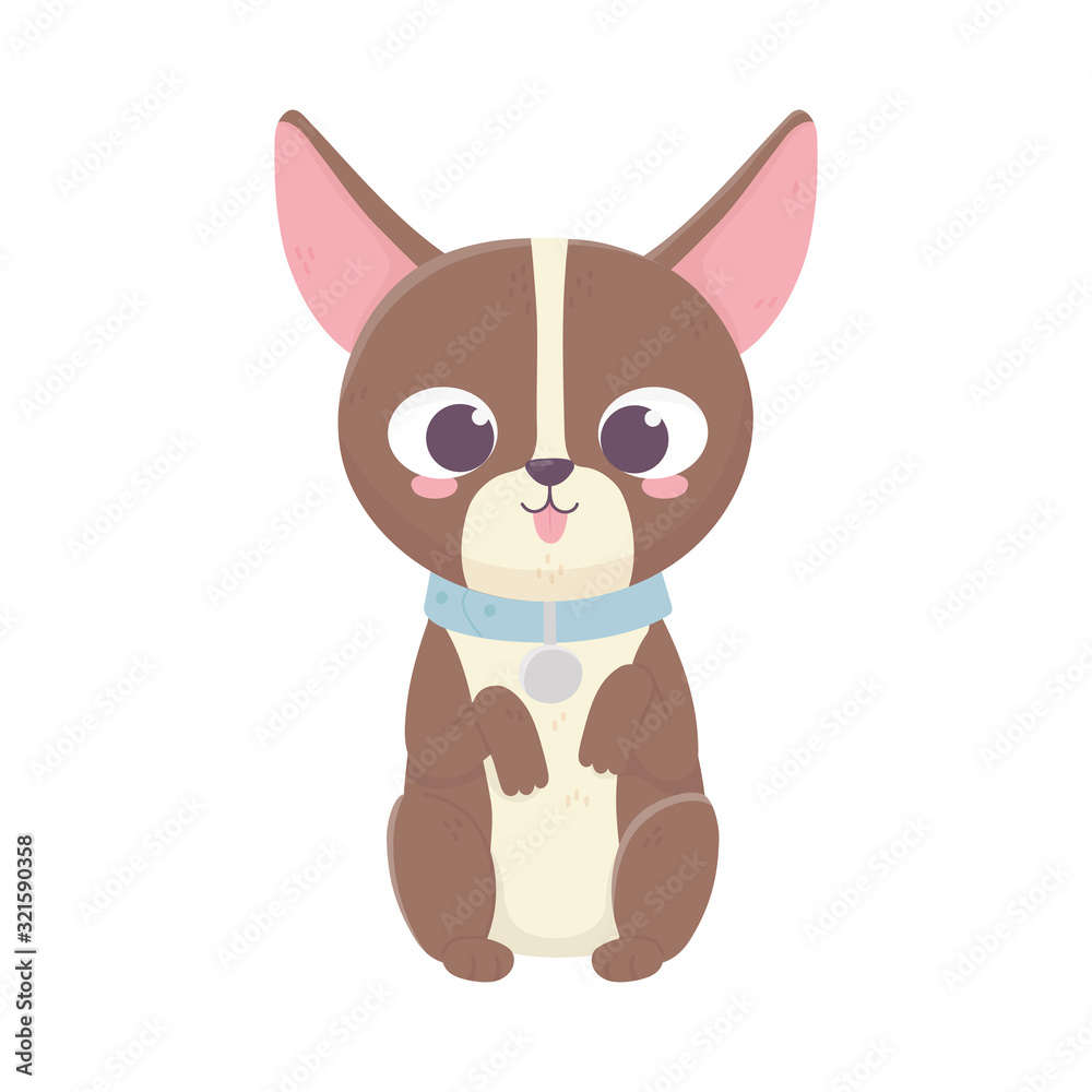 cute dog sitting domestic cartoon animal, pets cute dog sitting domestic cartoon animal, pets