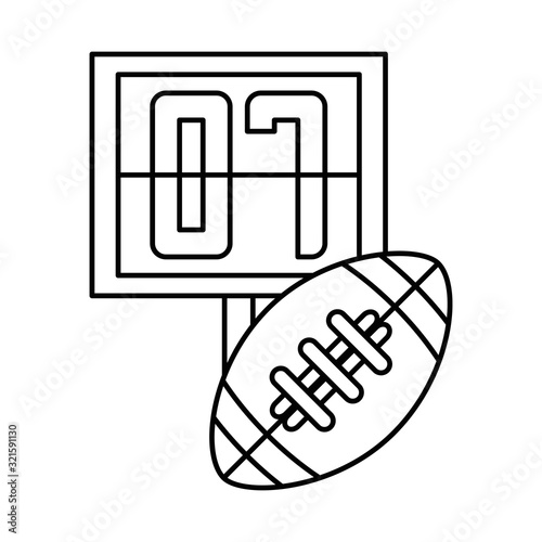 american football sport balloon with number pallete