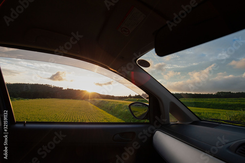 車窓からの夕日 © house0402