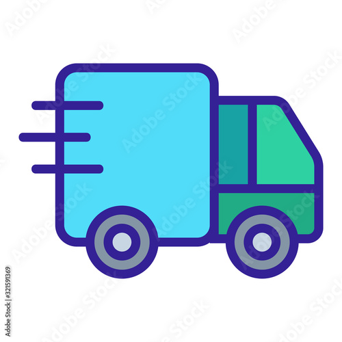 Courier machine icon vector. Thin line sign. Isolated contour symbol illustration