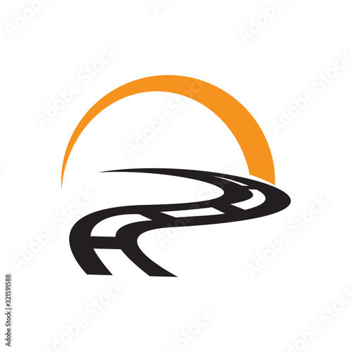 creative road journey logo design sign vector concept design graphic