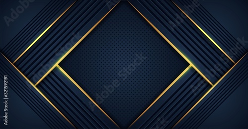 abstract dark blue background with yellow light overlap layers
