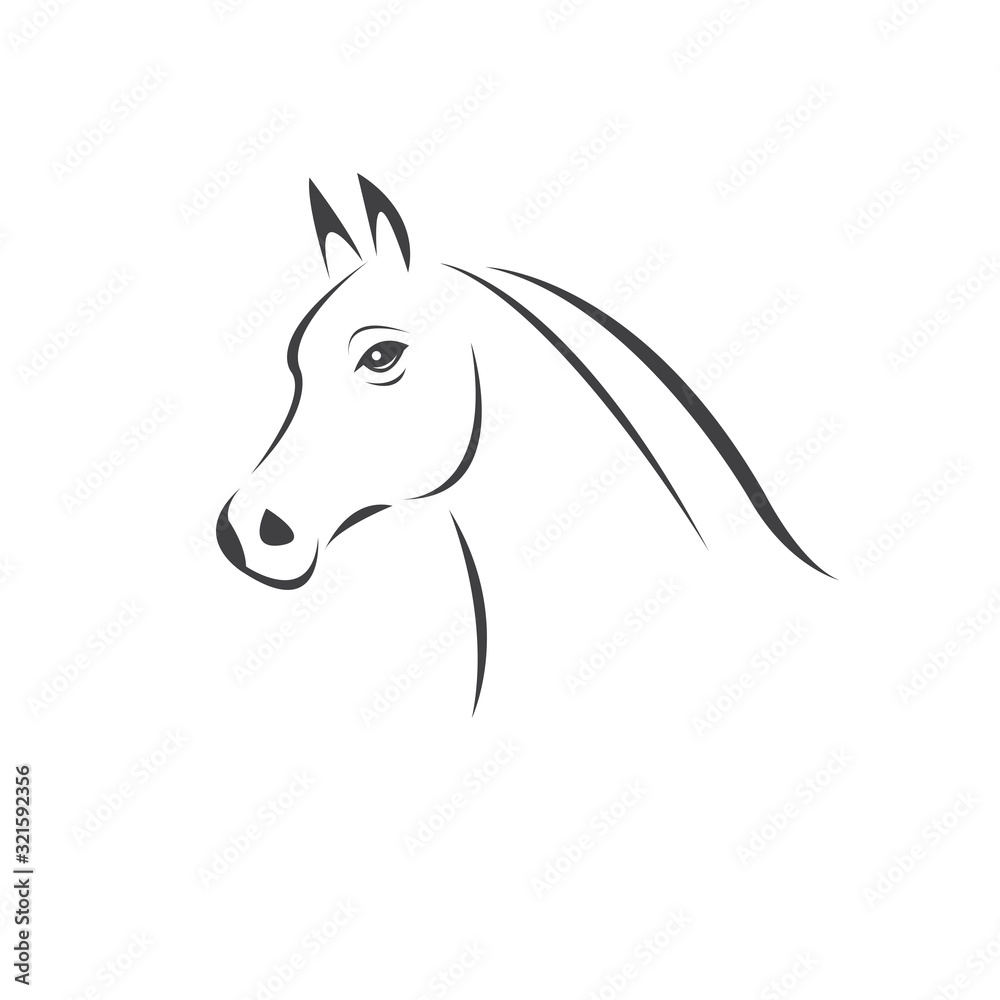 Vector head of horse black. Mammals. logo. icon. symbol. design. on white background Vector head of horse black. Mammals. logo. icon. symbol. design. on white background