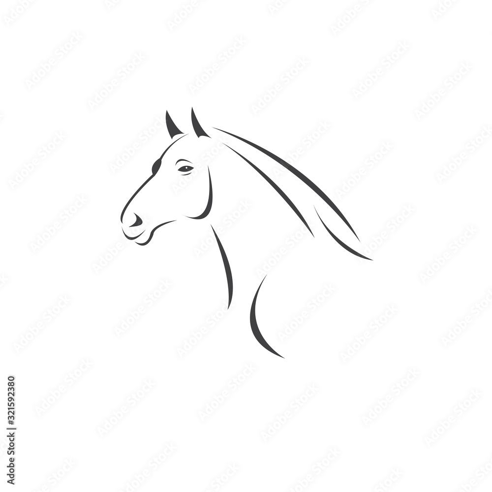 Fototapeta premium Vector head of horse black. Mammals. logo. icon. symbol. design. on white background