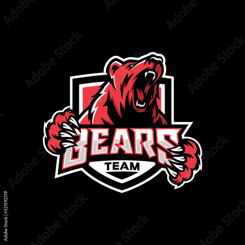 Modern professional grizzly bear logo for a sport team photo