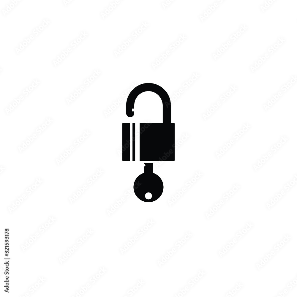 Lock with key icon vector Lock with key icon vector