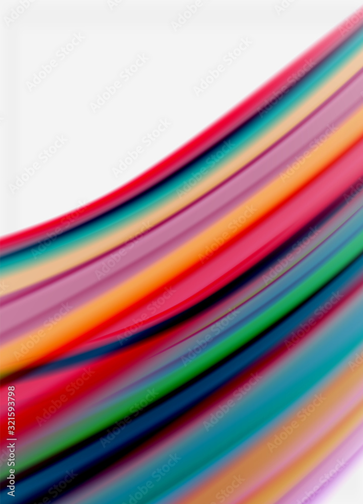 Wave lines abstract background, smooth silk design with rainbow style colors. Liquid fluid color waves. Vector Illustration Wave lines abstract background, smooth silk design with rainbow style colors. Liquid fluid color waves. Vector Illustration