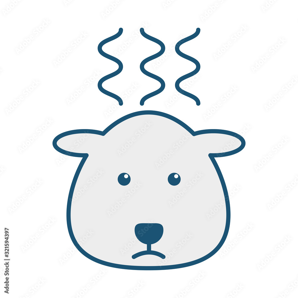 Fototapeta premium polar bear head with fever