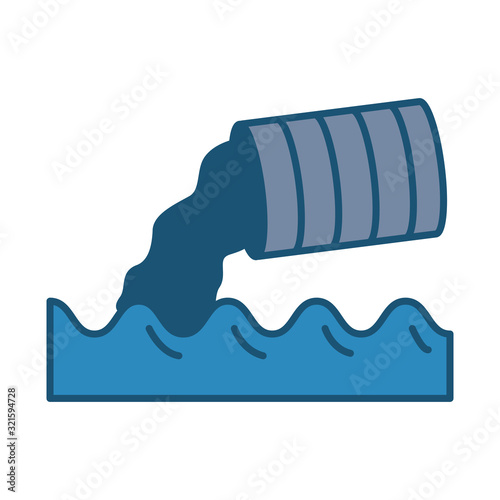 metal marrel polluting the water