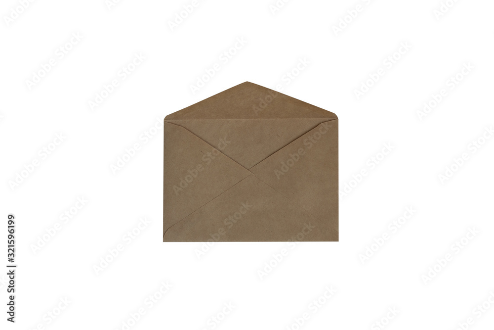 Brown open kraft paper envelope. Isolated. Brown open kraft paper envelope. Isolated.